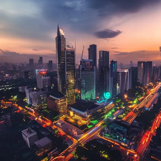 Prompt: Indonesia, city, realistic,cinematic,beautiful light, ultra hd, portrait orientation