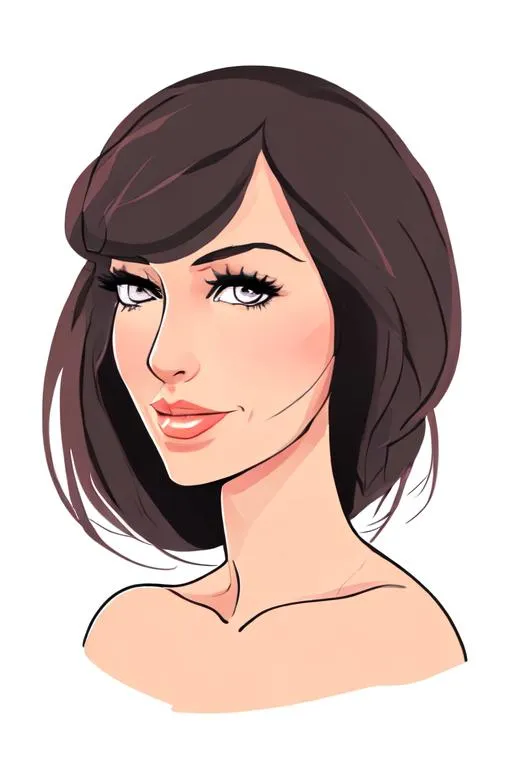 Prompt: Beautiful woman cartoon portrait 