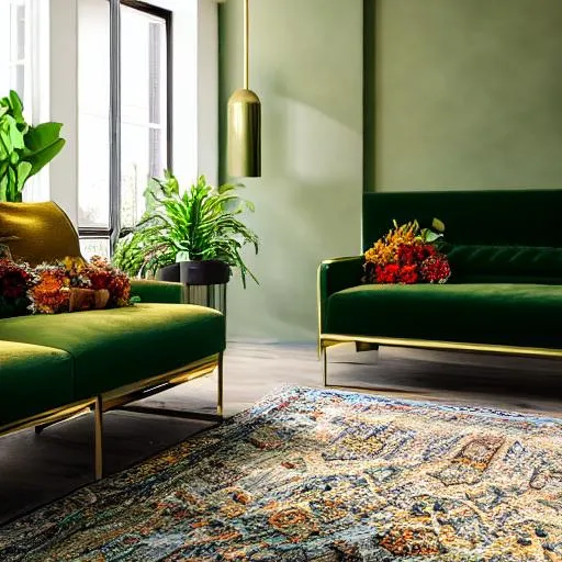 Prompt: 64K, HDR, NIKON D850, Architectural Digest photo green solarpunk living room realistic sofa, flowers, golden light, hyperrealistic surrealism, award winning masterpiece with incredible details, epic stunning, UHD, HDR, 8K, 64k, render, HD Quality, trending on artstation, front view, canon, 24mm, studio lighting
