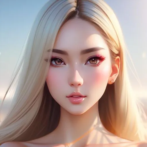Prompt: Digital illustration by WLOP and Greg rutkowski, hyper detailed perfect face,

beautiful Caucasian-Japanese young female , model, icon, full body, long legs, perfect body, kawaii, pastel, makeup, intricately detailed gradation eyes, flawless sunkissed skin, breathtaking beauty , trending on artstation 

high-resolution cute face, stunning, breathtaking, beautiful,  perfect proportions,smiling, intricate hyperdetailed ombre hair, glam makeup, sparkling, highly detailed, hyper realistic skin, shiny skin,  intricate hyperdetailed shining eyes,  sunkissed skin, contoured skin, delicate facial features, iridescent makeup

Elegant, ethereal, graceful,

HDR, UHD, high res, 64k, cinematic lighting, special effects, hd octane render, professional photograph, studio lighting, trending on artstation