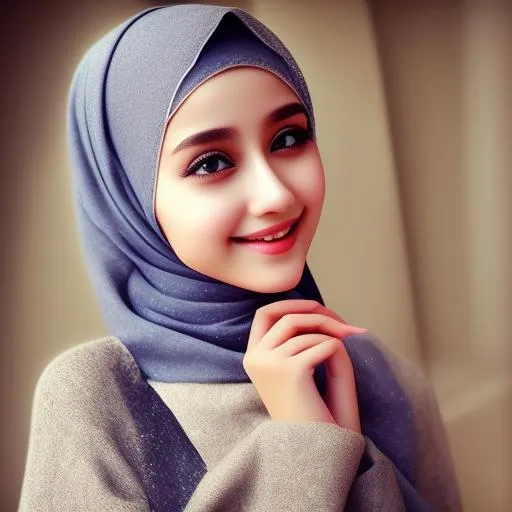 Prompt: a young girl( 15 year old), ,very pretty , very cute , very beautifull (like angel) , slim body , wearing cardigans , hijab muslim , full body , not deformed , best quality , (high detailed face) , super realistic
