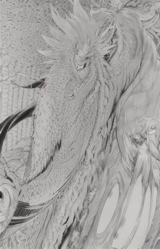 Prompt: manga, Monster Design, Beast, Creature, hatching, inspired by eiichiro oda, one piece, inking, mangaka art,  linework, line drawing, 8k