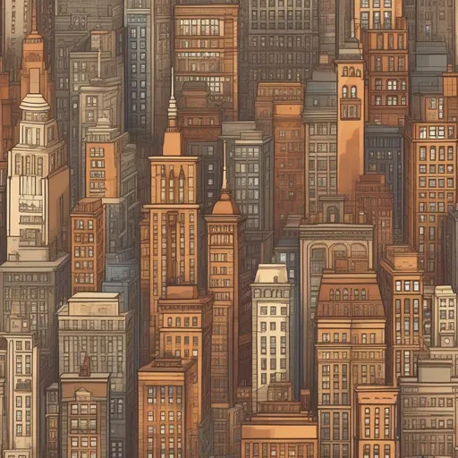 Prompt: new york city drawn in the style of the professor layton games
