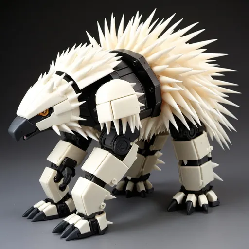 Prompt: A Kotobukiya Zoids model of an armor heavy porcupine, made entirely of plastic, in the style of Kotobukiya Zoids.