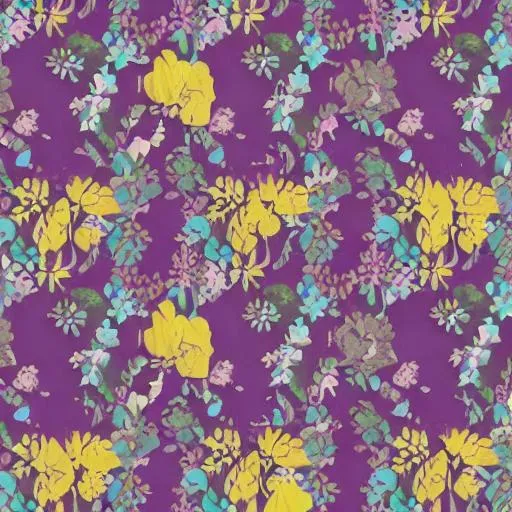 Prompt: boho flowers, wallpaper, muted colors, purple, 
teal, pink, yellow