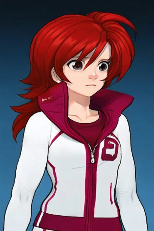 redhead , shy , sport outfit | OpenArt