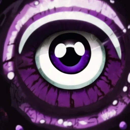 Prompt: Cool Purple eyeball menacingly staring at you in the void