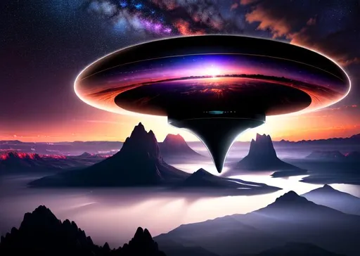 Prompt: long shot scenic professional photograph of {scenery}, perfect viewpoint, highly detailed, wide-angle lens, hyper realistic, with dramatic sky, Dark  colors, natural lighting, everything in sharp focus, HDR, UHD, 64K, space in nightsky, alien mothership in nightsky