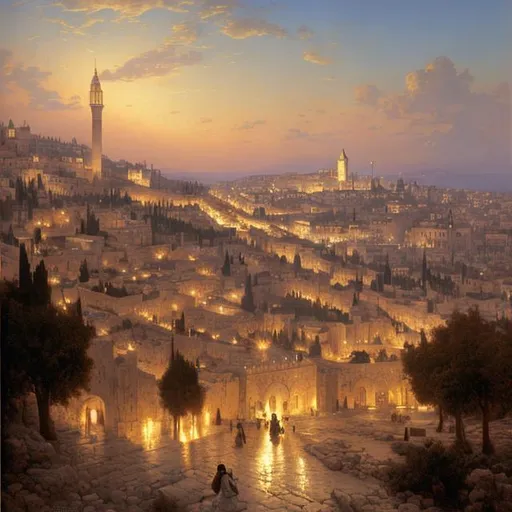 Prompt: vision of jerusalem by adolf hiremy hirschl high quality, realistic HD