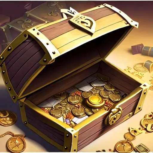 Opened Crate Treasure. Chest for Object Graphic by