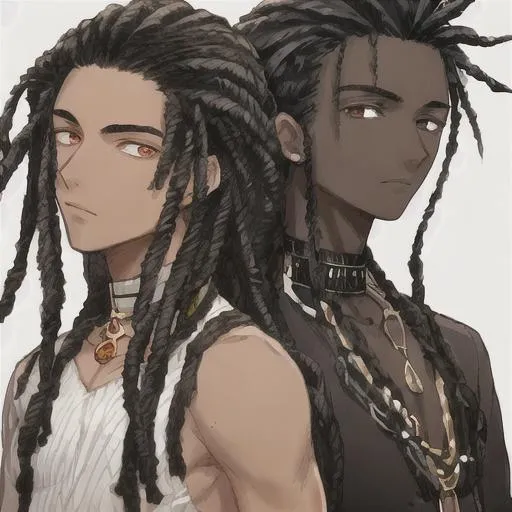 young man dark skin black hair dreadlocks | OpenArt