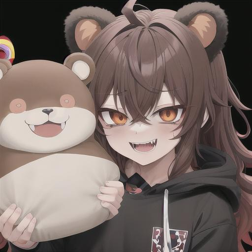 Anime girl bear sales hoodie