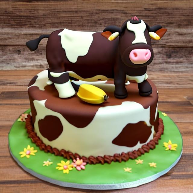 cow eating cake banana OpenArt