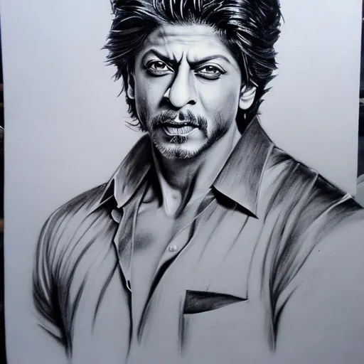 Prompt: Pencil painting of Name "Shah Rukh Khan"
