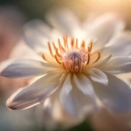 Prompt: A close-up shot of a flower in the morning light, taken with a Nikon D850 and a 105mm macro lens. The mood of the image is delicate and elegant.