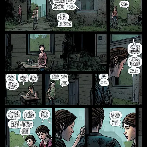 The last of us comics 4k, ellie in DC-style panels