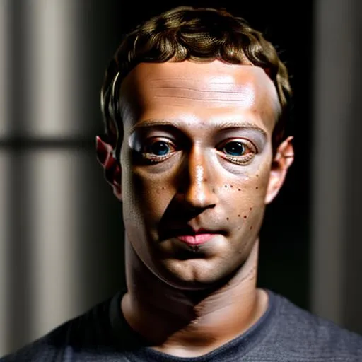 Prompt: Photo Realistic 70mm portrait of (Mark Zuckerberg) making the most anxious face expression possible, unsettling, uncomfortable, studio lighting, big eyes, detailed eyes, anxiety, evil, bizarre, meth, crackhead, intoxicated, anorexic, unhealthy