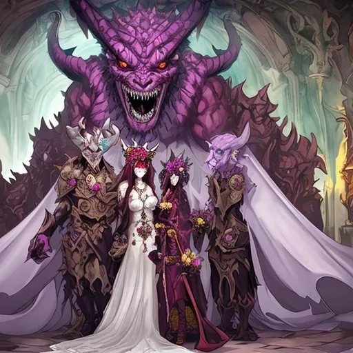 Prompt: demon king behemoth wedding