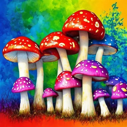 Prompt: Vibrant Mushroom art