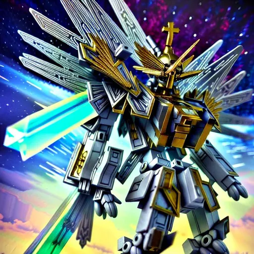 highly detailed supreme gundam that has an aura hold... | OpenArt