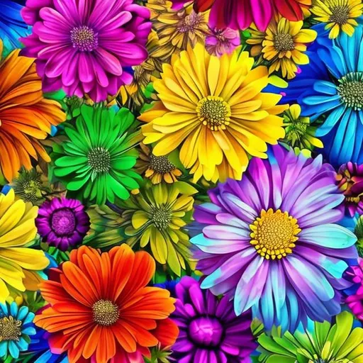 Prompt: Vibrant, colorful, beautiful, flowers, Mandela, happy, 