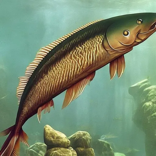 Prompt: actual photo of arowana jesus, surprise me