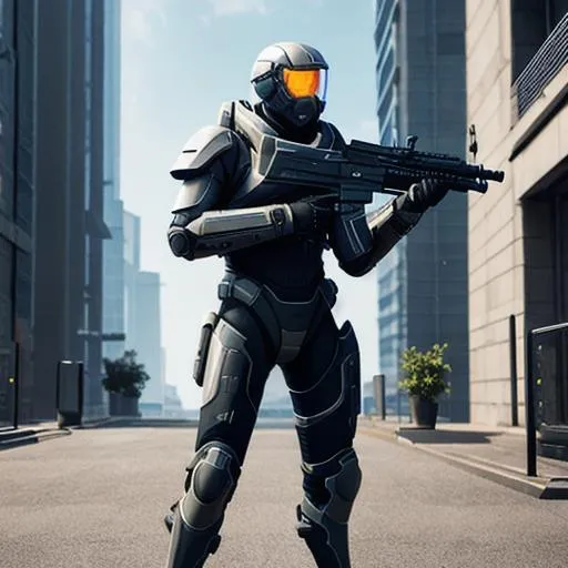 hard surface futuristic exoskeletal armour shooting...