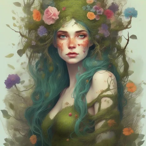 Colorful and beautiful Persephone with hair that is... | OpenArt