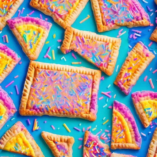 Prompt: Pop-tarts in the style of Lisa frank