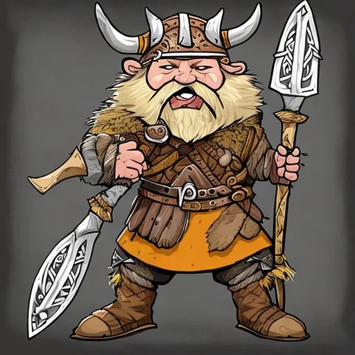 Prompt: Draw a crazy Viking warrior cheese equipped for battle