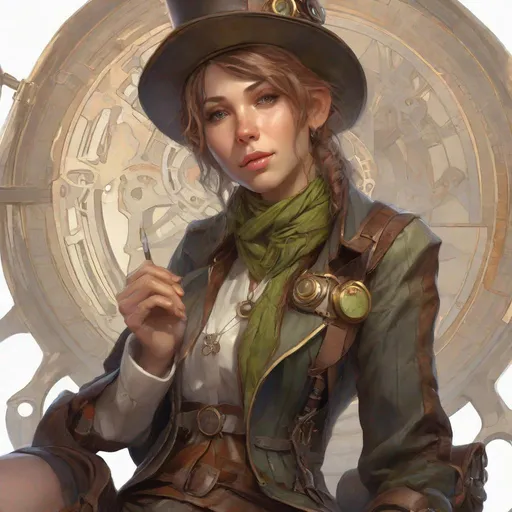 Prompt: scrawny elf alchemist, steampunk, highly detailed, digital painting, art by Stanley Lau and Artgerm and magali villeneuve and Alphonse Mucha, artstation, octane render, cgsociety
