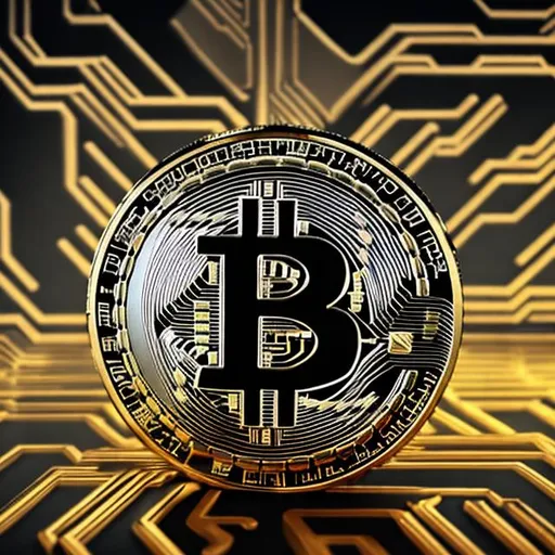 Prompt: ultra realistic photo of Bitcoin-Logo, black backround
