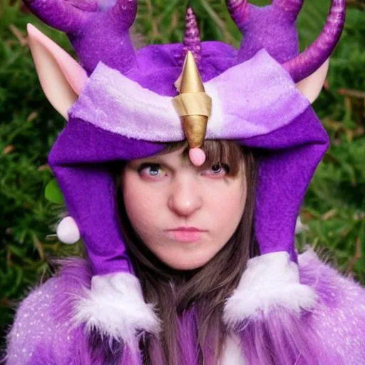 Prompt: horned purple elf