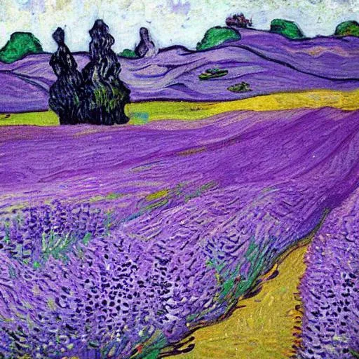 Prompt:  field of purple lupine in 
 Vangoh
 style




