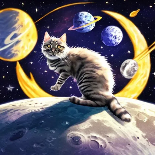 Prompt: space cat sunbathing on the moon
