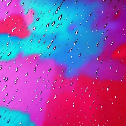 Prompt: pink red blue purple rainny day without you
