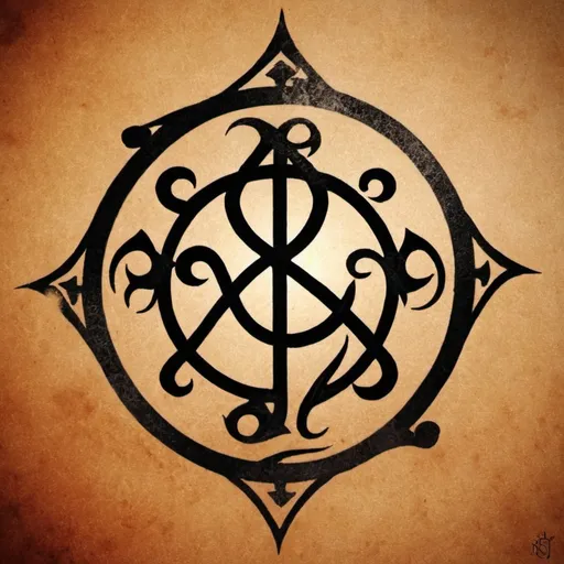 Prompt: I would like you to make a sigil. Something that could be easily drawn in dirt or burned into leather. This symbol should represent the Wind part of a very volatile triad of doomsday-like powers in a fantasy setting. The Void, manifests as Fire, Wind, and Quicksilver  and I need the symbol of fire for a ritual in a book.

