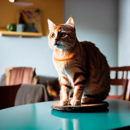 Prompt: cat on table
