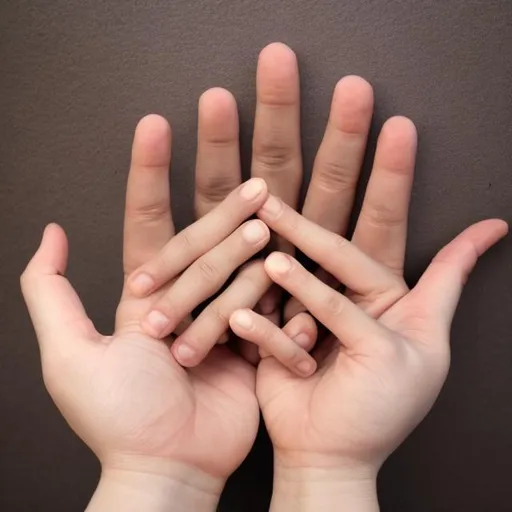 Prompt: infinite hand growing hands out of fingers