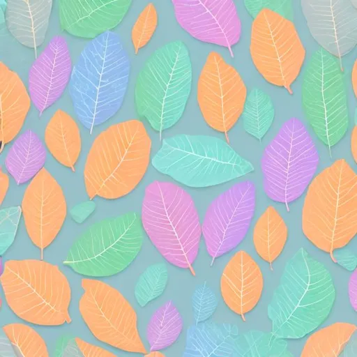 Prompt: pastel leaves and dots hd wallper for pc and android with multiple pastel colours dots and some light orange shade leaves