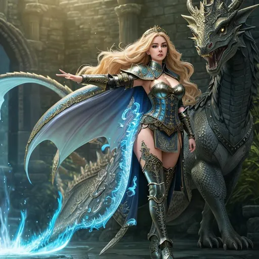 Prompt: splash art, hyper detailed perfect face, full body, In an ultra realistic, hyper detailed, ancient dragon lair,

beautiful, young adult, fantasy goddess, full body, long legs, perfect body,

wearing ultra detailed period armor, heavy iron steampunk collar, sword master, in a fighting offensive pose,

high-resolution cute face, perfect proportions, intricate hyper detailed hair, light makeup, sparkling, highly detailed intricate shining eyes,

Dark, ethereal, elegant, exquisite, graceful, delicate, intricate, hopeful, glamorous,

HDR, UHD, high res, 64k, cinematic lighting, special effects, hd octane render, professional photograph, studio lighting, trending on artstation, perfect studio lighting, perfect shading.