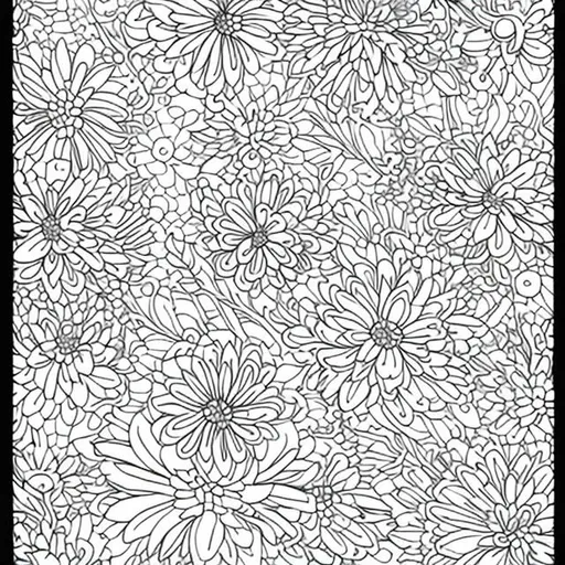Prompt: Design a flower coloring page for a coloring book.