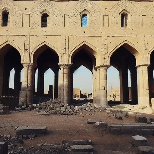 Prompt: Medieval war destruction battle ancient iran vintage old world realistic first person gopro footage 
