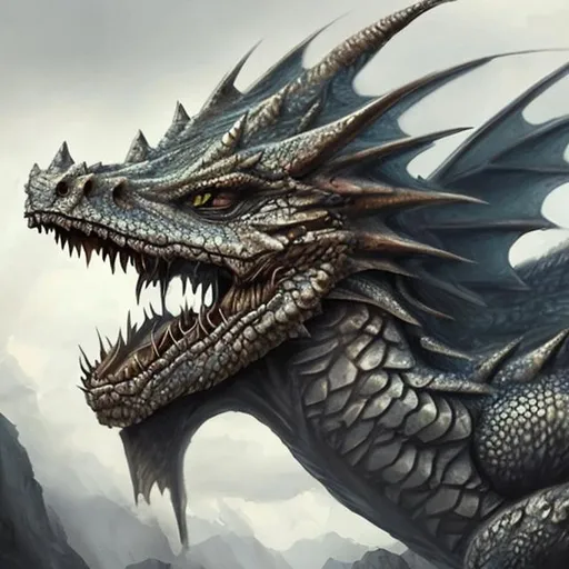 Prompt: A realistic dragon