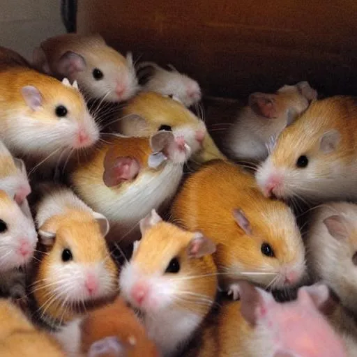 Prompt: copious amounts of hamsters