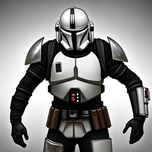 Prompt: cyberpunk panda lightsaber mandalorian
