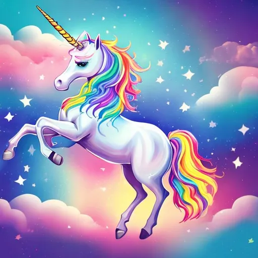 Prompt: a unicorn is  flying