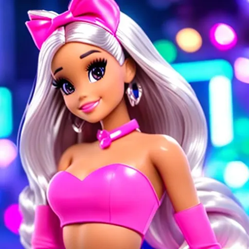 Prompt: Ariana Grande as Barbie Mistress
