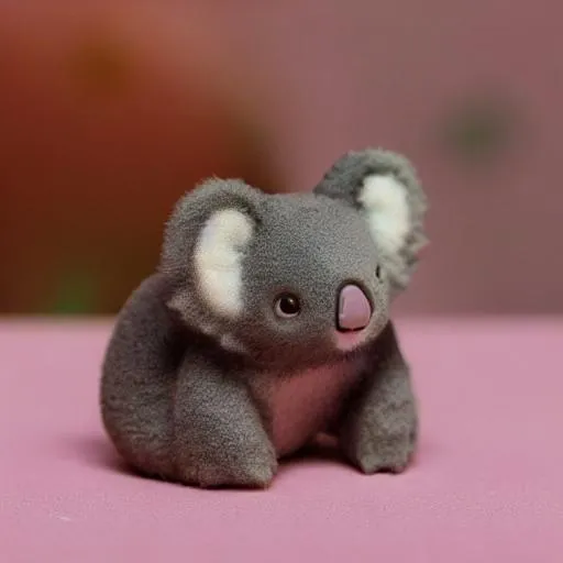 Prompt: Tiny cute isometric koala toy, sold smooth lighting, fluffy,  100mm lens