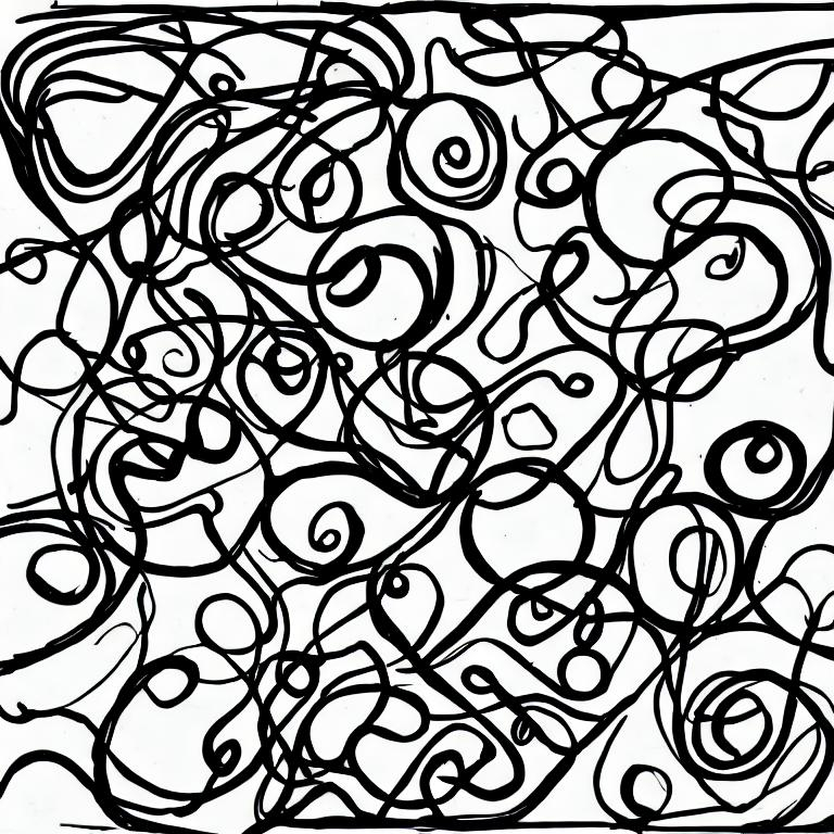 Simple shapes art colors sketch abstract black outline | OpenArt